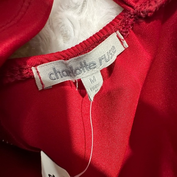 Charlotte Russe Womens Juniors‎ Red Strappy Halter Crop Top - Picture 3 of 9